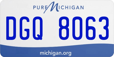 MI license plate DGQ8063