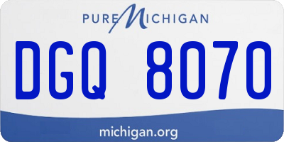 MI license plate DGQ8070