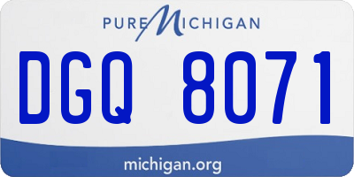 MI license plate DGQ8071