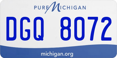 MI license plate DGQ8072
