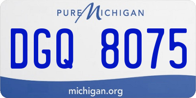 MI license plate DGQ8075