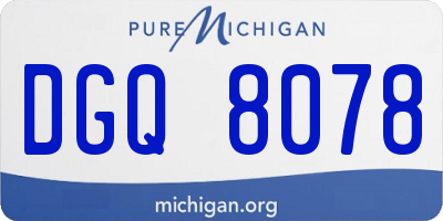MI license plate DGQ8078