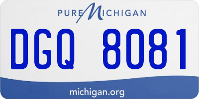 MI license plate DGQ8081