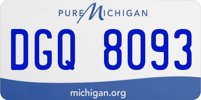 MI license plate DGQ8093