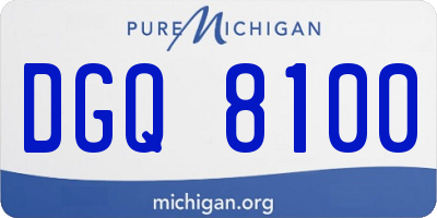 MI license plate DGQ8100