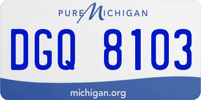 MI license plate DGQ8103