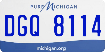 MI license plate DGQ8114