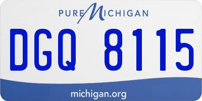 MI license plate DGQ8115