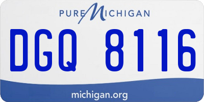 MI license plate DGQ8116
