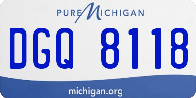 MI license plate DGQ8118