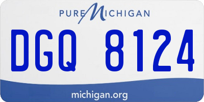 MI license plate DGQ8124
