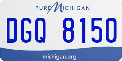 MI license plate DGQ8150