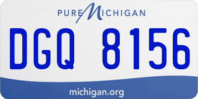 MI license plate DGQ8156