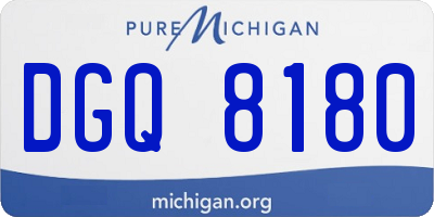 MI license plate DGQ8180
