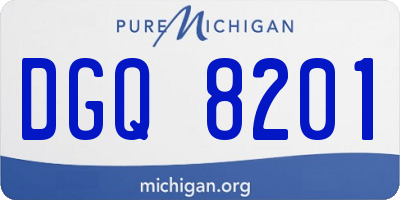 MI license plate DGQ8201