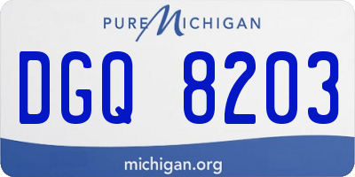 MI license plate DGQ8203