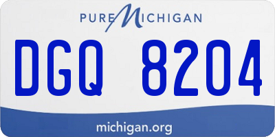 MI license plate DGQ8204