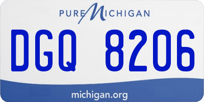 MI license plate DGQ8206