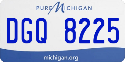 MI license plate DGQ8225