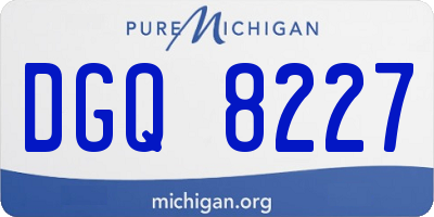 MI license plate DGQ8227