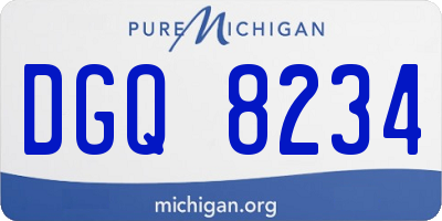 MI license plate DGQ8234