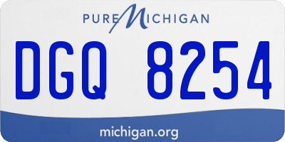 MI license plate DGQ8254