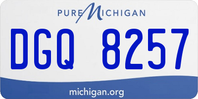 MI license plate DGQ8257