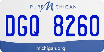 MI license plate DGQ8260