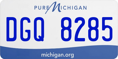 MI license plate DGQ8285