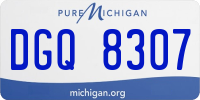 MI license plate DGQ8307
