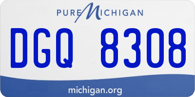 MI license plate DGQ8308
