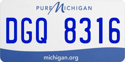 MI license plate DGQ8316