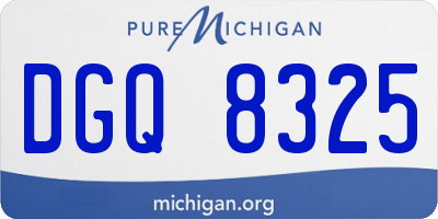 MI license plate DGQ8325