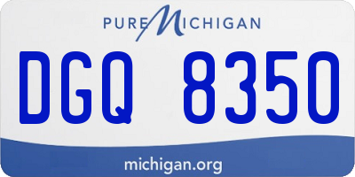 MI license plate DGQ8350