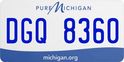 MI license plate DGQ8360