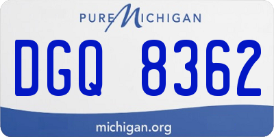 MI license plate DGQ8362