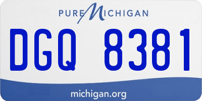 MI license plate DGQ8381