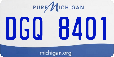 MI license plate DGQ8401