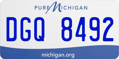 MI license plate DGQ8492