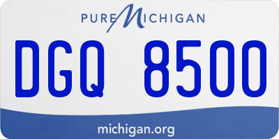 MI license plate DGQ8500