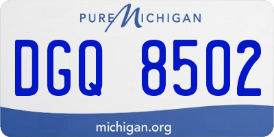 MI license plate DGQ8502