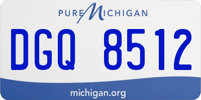 MI license plate DGQ8512