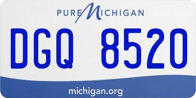 MI license plate DGQ8520