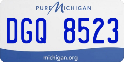 MI license plate DGQ8523