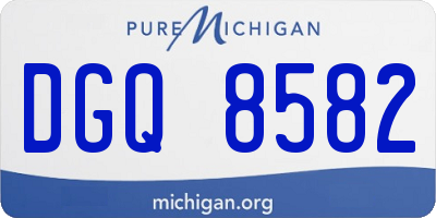 MI license plate DGQ8582