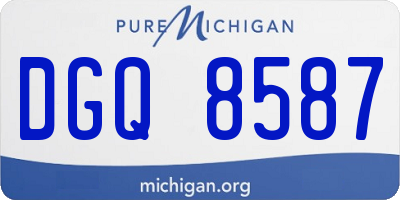 MI license plate DGQ8587