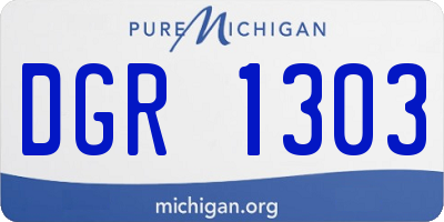MI license plate DGR1303