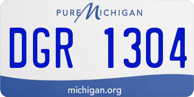 MI license plate DGR1304
