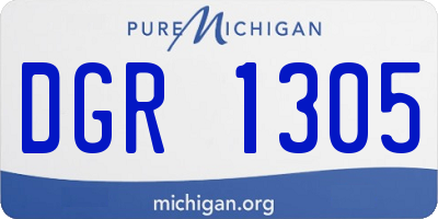 MI license plate DGR1305