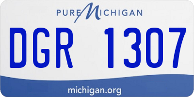 MI license plate DGR1307